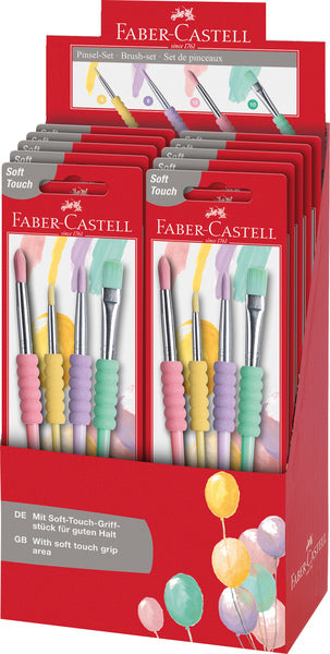 Load image into Gallery viewer, Faber castell fc-481620 penselenset soft touch 4 stuks pastel kleuren