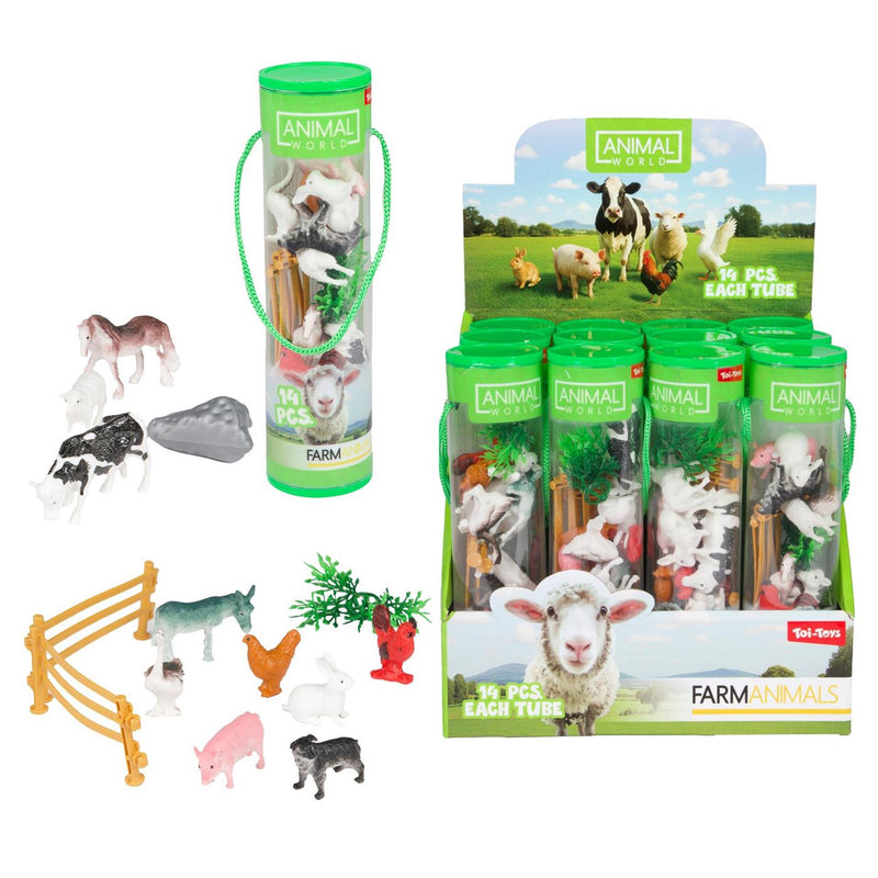 Laden Sie das Bild in Galerie -Viewer, Toi-toys animal world speelset -boerderij- 14dlg in koker