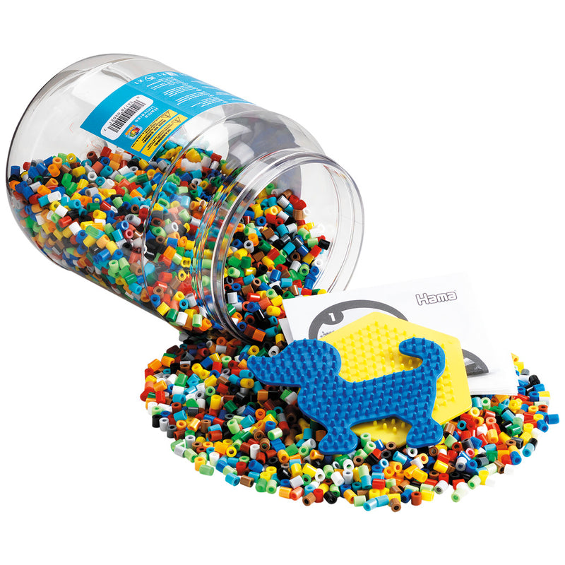 Load image into Gallery viewer, Hama strijkkralen multicolor met hond en zeshoekplaat 7000 stuks
