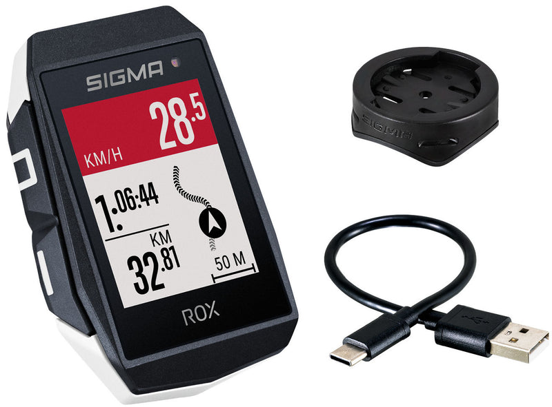 Load image into Gallery viewer, Sigma rox 11.1 evo gps zw wit standaard stuurhouder + usb-c laadkabel