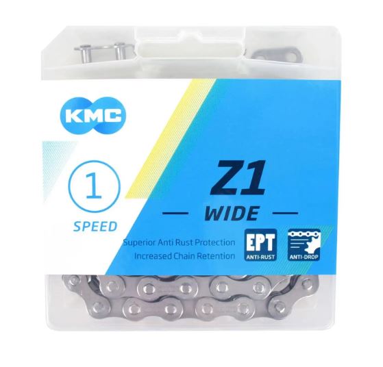 Load image into Gallery viewer, KMC Z1 EPT 112 schakels, 1 2 X 1 8, Zilver, Anti Roest