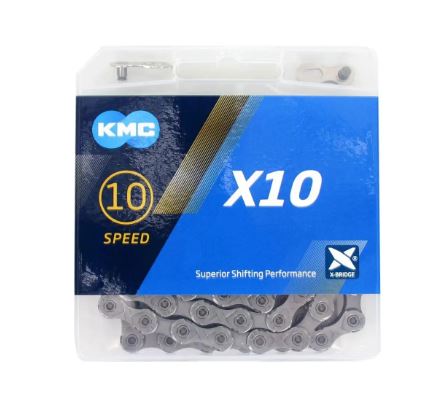 Load image into Gallery viewer, KMC X10 fietsketting, 1 2x11 128, 114 schakels, grijs