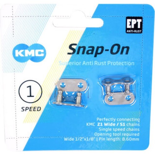 Load image into Gallery viewer, KMC Kettingschakel - Snap-on - 1 8 - 8,60mm - Zilver