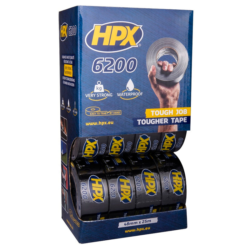 Load image into Gallery viewer, Hpx producten toonbankdisplay duct tape zwart 48mm x 25m 12xcb5025