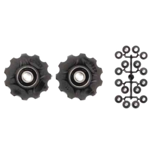 Afbeelding laden in galerijviewer, derailleurwieltjes 11 tanden 7-11V zwart 2 stuks