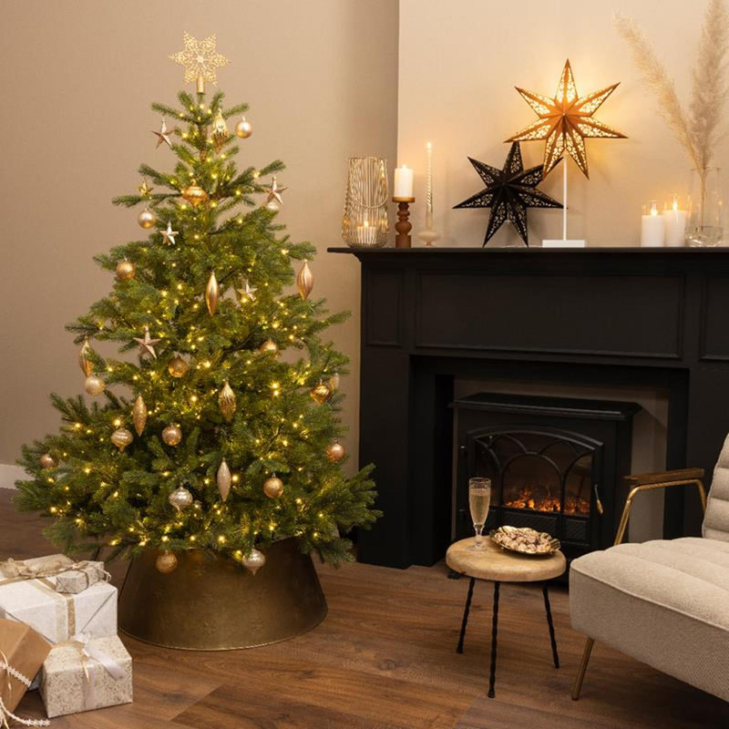 ギャラリービューアに画像をロードする, Decoris onbreekbaar kerstballenset 59 assorti ballen met 1 piek licht goud parel butterscotch
