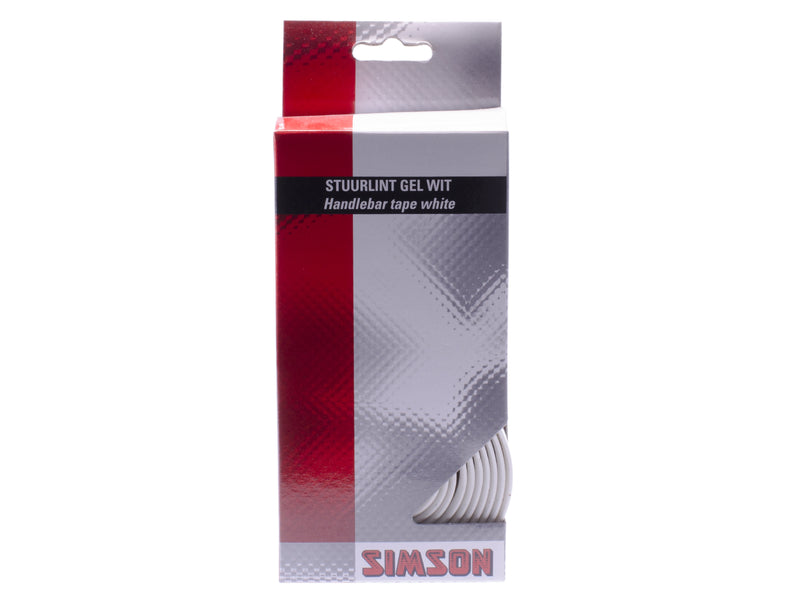 Afbeelding laden in galerijviewer, Simson Stuurlint Gel wit (racefiets, schokabsorberend, comfortabel)