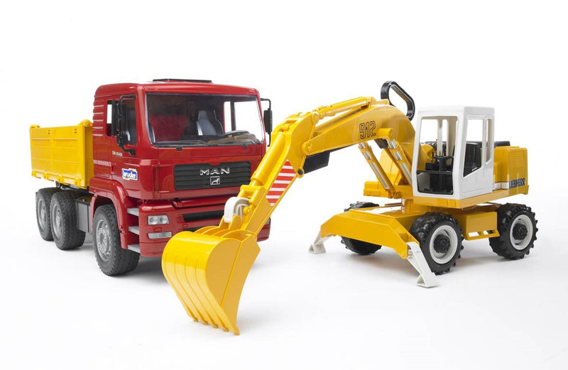 Load image into Gallery viewer, Bruder man tga kiepwagen met kraan