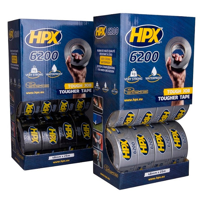 Load image into Gallery viewer, Hpx producten toonbankdisplay duct tape zilver 48mm x 25m 12xcs5025