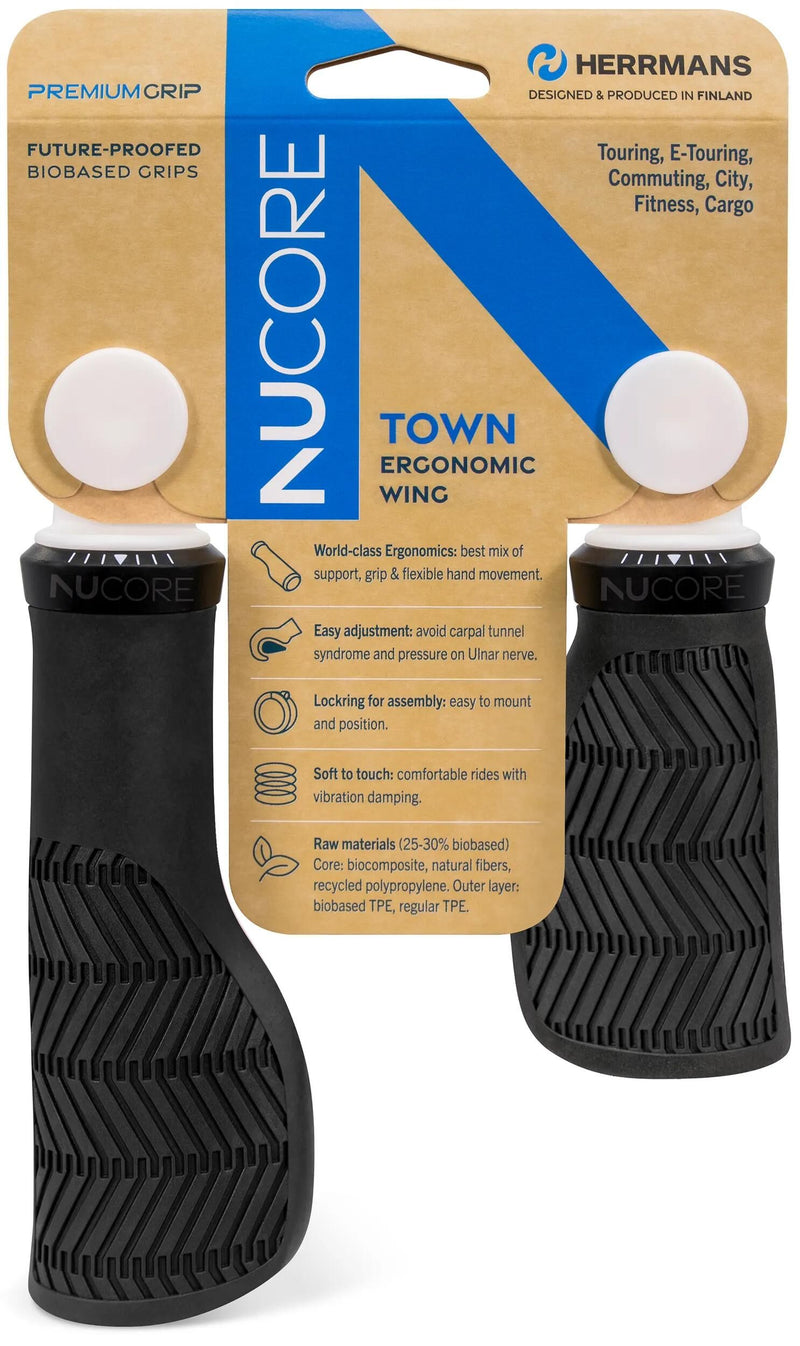 Load image into Gallery viewer, Herrmans handvatset nucore town wave 90 130mm zwart
