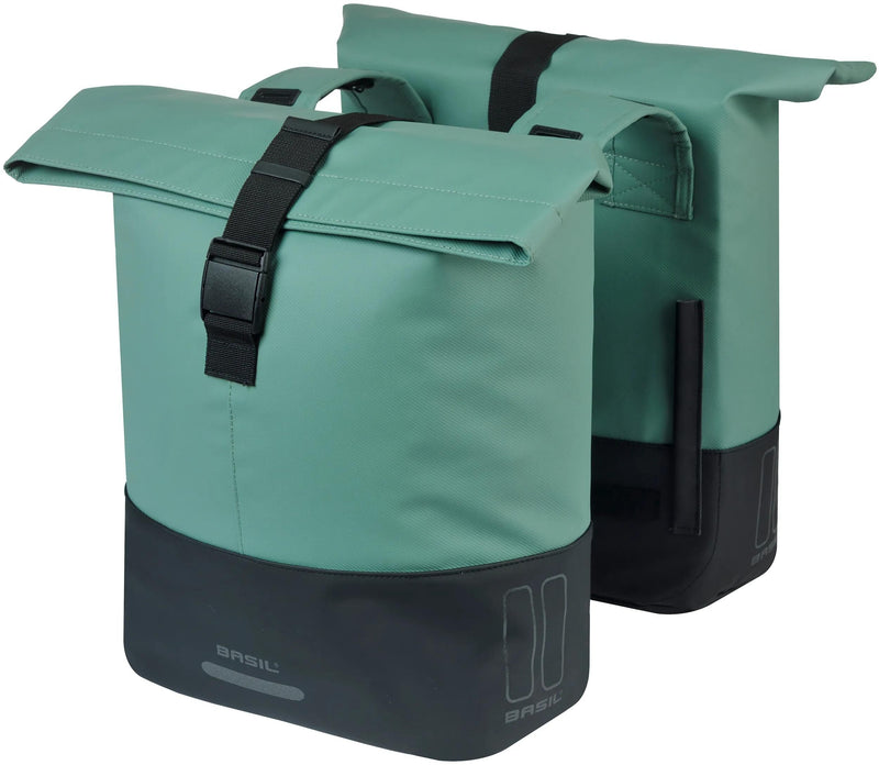 Load image into Gallery viewer, Basil dubbele tas cove 28-32l zilvergroen zwart
