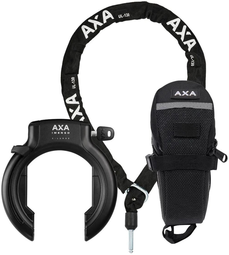 Load image into Gallery viewer, Set Ringslot AXA Imenso XL +insteekketting AXA ULC 130 Bag - zwart