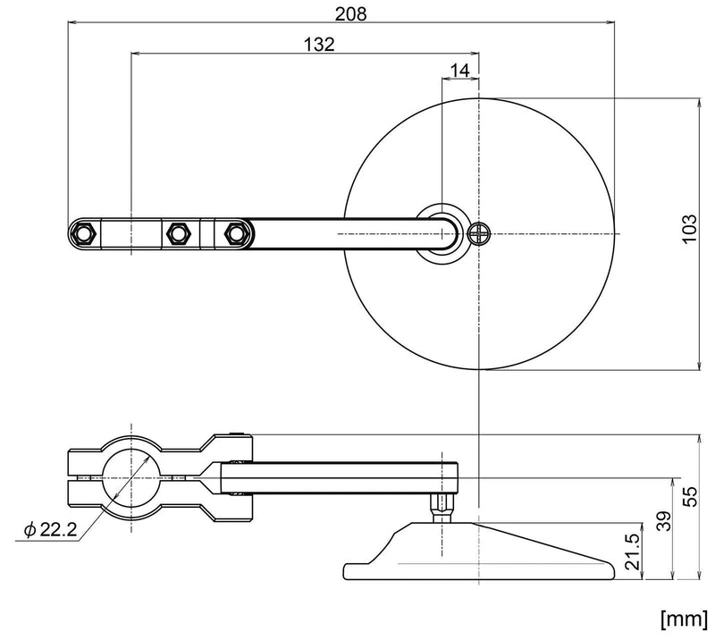 Load image into Gallery viewer, Daytona universalspiegel d-mirror-18 universal mirror round ab d 103mm sw, e-mark pcs.