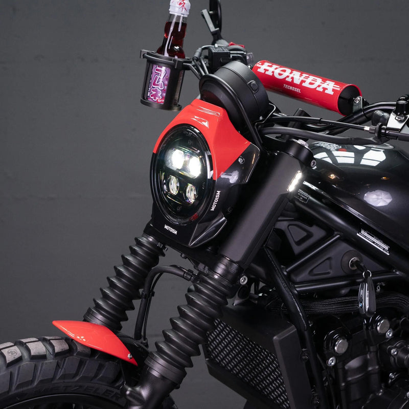 Load image into Gallery viewer, Motoism gabelcover-led-blinker the nightcrawler gabelcover mi turn signal type three ho