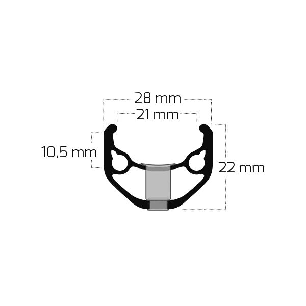 Load image into Gallery viewer, Ryde velg zac 421 28 29 622*21c aluminium - 36 gaats 14g - zwart geslepen