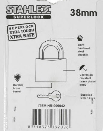 Chargez l'image dans la visionneuse de la galerie, Producten hangslot superlock 38mm plus3sleutels