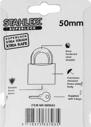 Afbeelding laden in galerijviewer, Producten hangslot superlock 50mm plus3sleutels