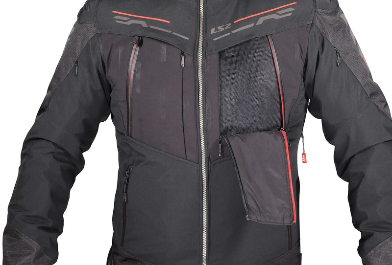 Laden Sie das Bild in Galerie -Viewer, Ls2 jacke zirconium evo man jacket zirconium evo mens black red gr. xl