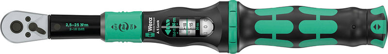 Afbeelding laden in galerijviewer, Wera a 5 torque wrench with torque lock, reversible ratchet 1 4 (2.5-25 nm)