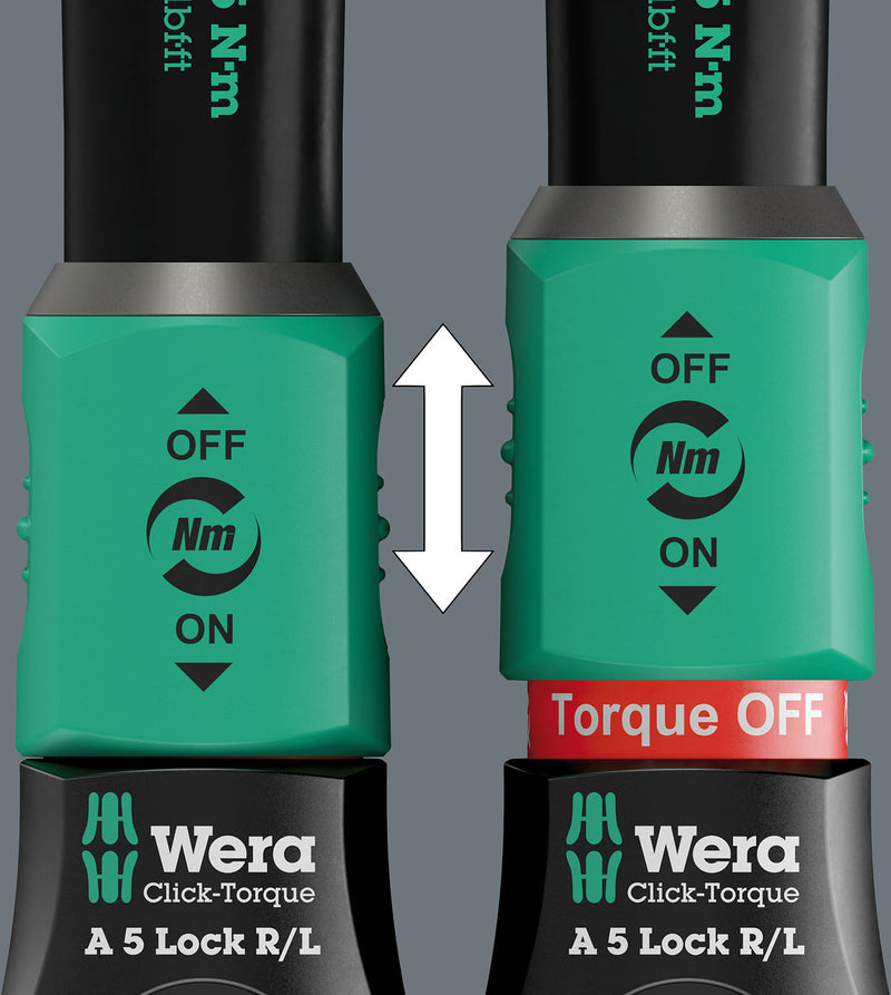 Afbeelding laden in galerijviewer, Wera click-torque lock a 5 r l torque wrench, 1 4 (2.5-25 nm)