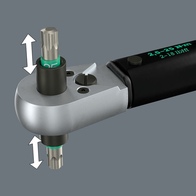 Load image into Gallery viewer, Wera click-torque lock a 6 r l drehmomentschlüssel, bit-aufnahme (1 4 ) (2,5-25 nm)