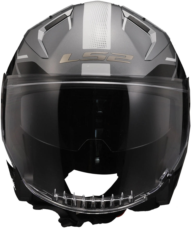 Load image into Gallery viewer, Ls2 jethelm of603 infinity ii veyron helmet infinity ii gray white gr. xs