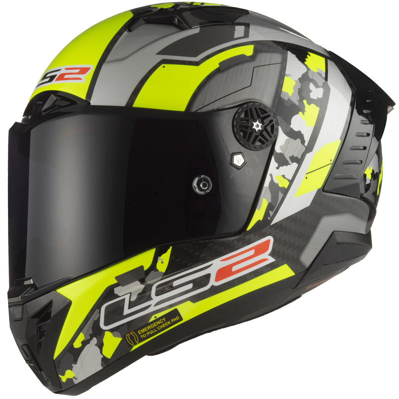 Chargez l'image dans la visionneuse de la galerie, Ls2 integraalhelm ff805 thunder carbon space helmet ff805 thun.ca. space xxl yel. grey matt
