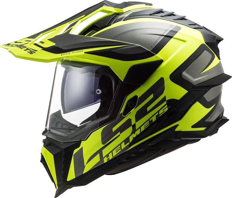 Load image into Gallery viewer, Ls2 endurohelm mx701 explorer alter helmet explorer age bw neono yellow matt gr.