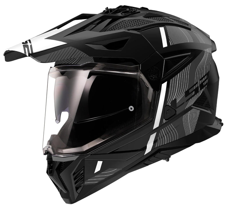 Load image into Gallery viewer, Ls2 endurohelm mx702 pioneer ii hill helmet mx702 pioneer ii hill m. bw ws gr. m