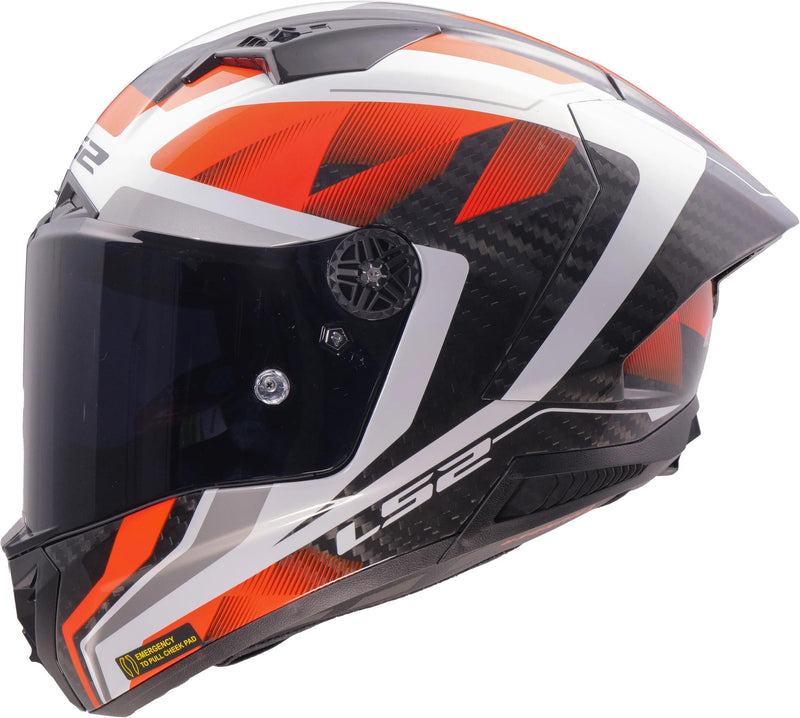 Load image into Gallery viewer, Ls2 integralhelm ff805 thunder carbon gp raute helmet ff805 thunder gp diamond white red gr.