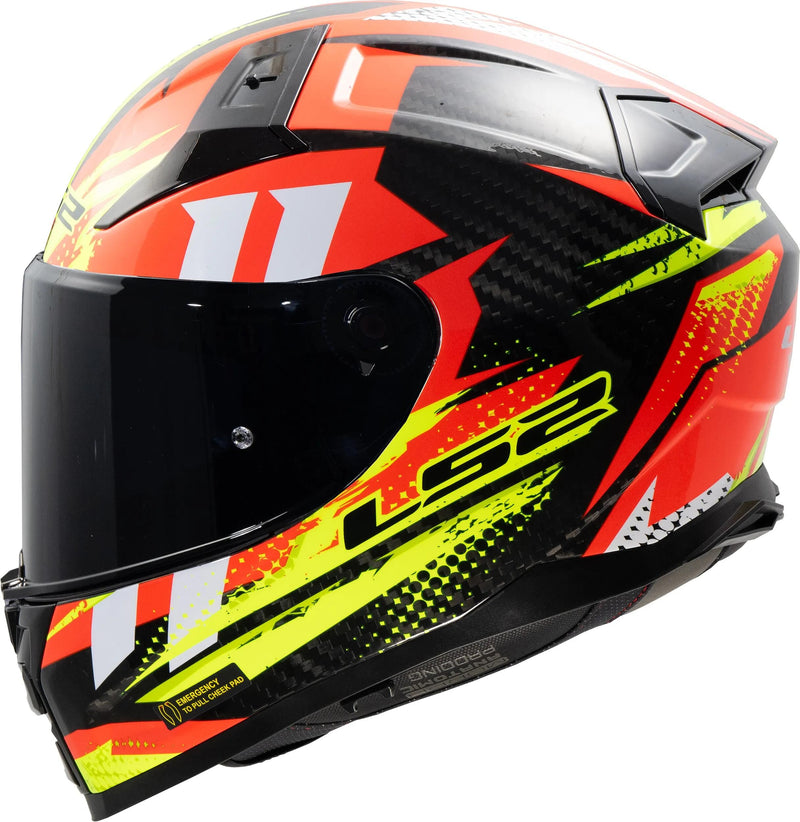 Load image into Gallery viewer, Ls2 integralhelm ff811 vector ii carbon tantic helmet ff811 vector i tantic red yellow gr. 3xl