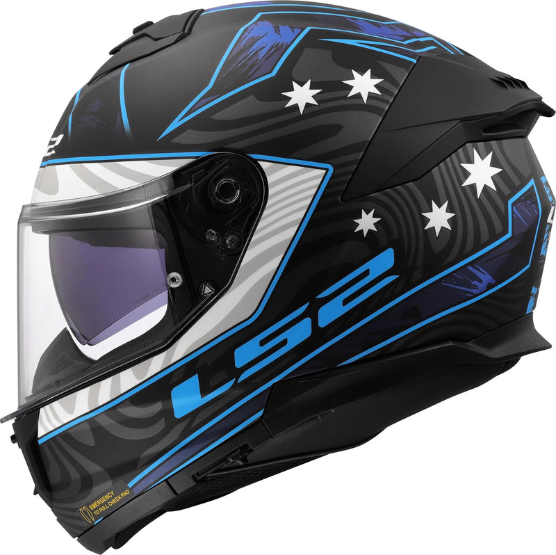 Load image into Gallery viewer, Ls2 integralhelm ff808 stream ii galdam helmet ff808 stream i galdam black blue gr. m
