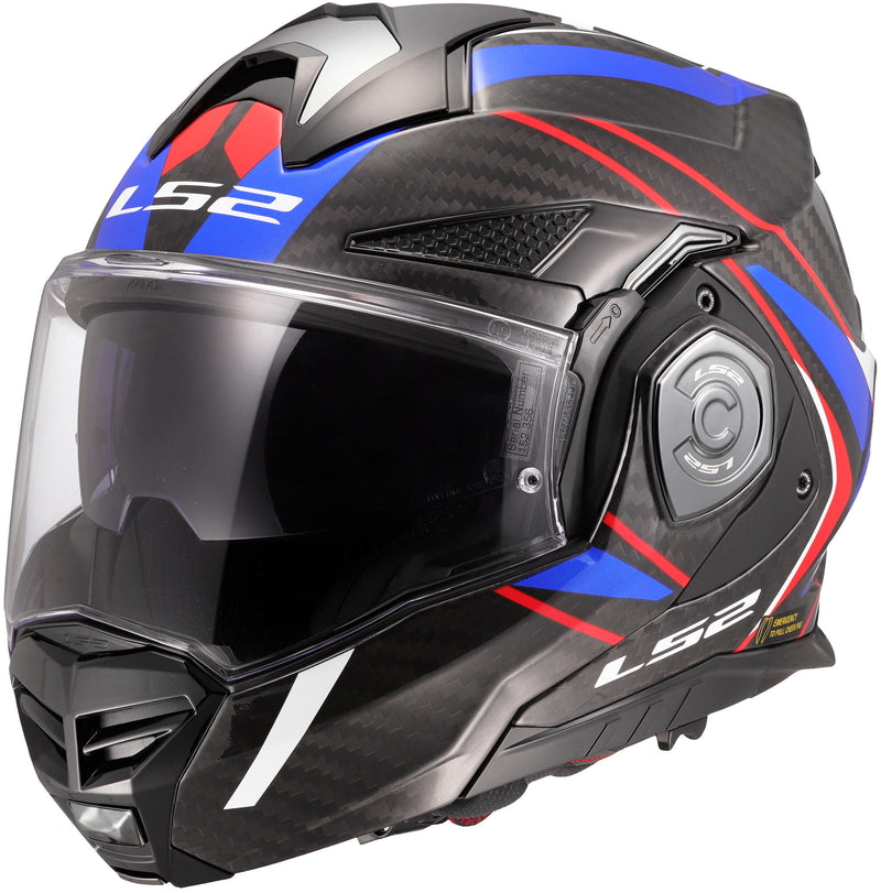 Load image into Gallery viewer, Ls2 opklaphelm ff901 advant x carbon future ii helmet advant x carbo future ii white blue l