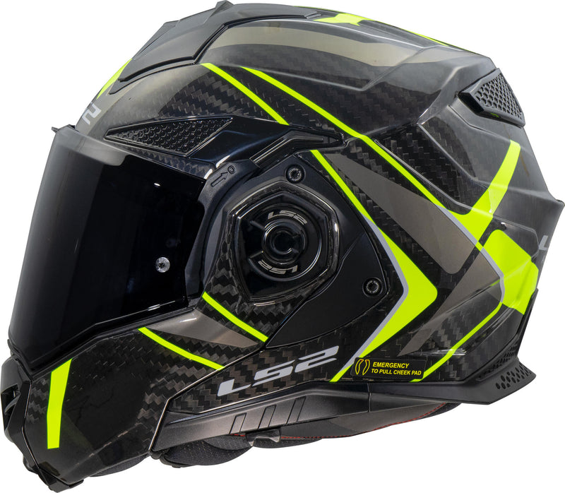 Load image into Gallery viewer, Ls2 opklaphelm ff901 advant x carbon future ii helmet advant x carbo future ii h-v yellow size