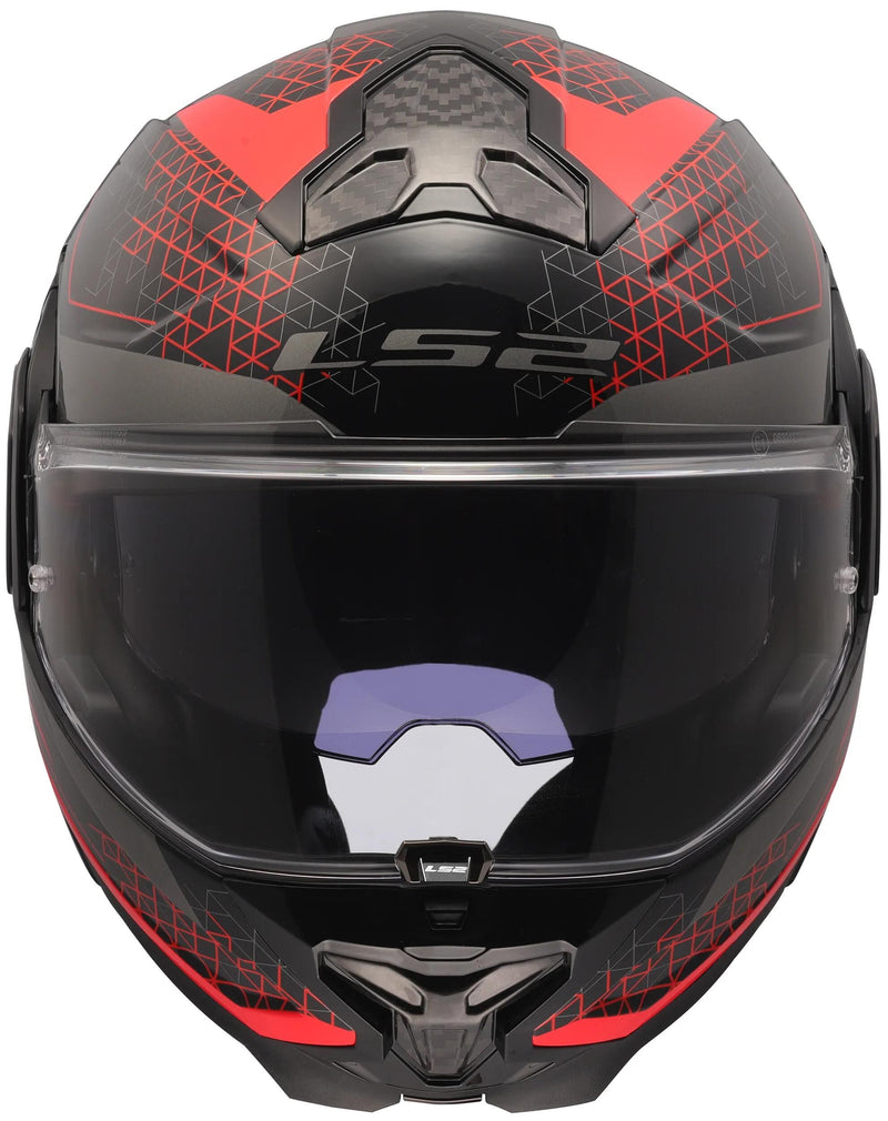 Load image into Gallery viewer, Ls2 klapphelm ff910 advant ii astral helmet ff910 advant ii astral m black red