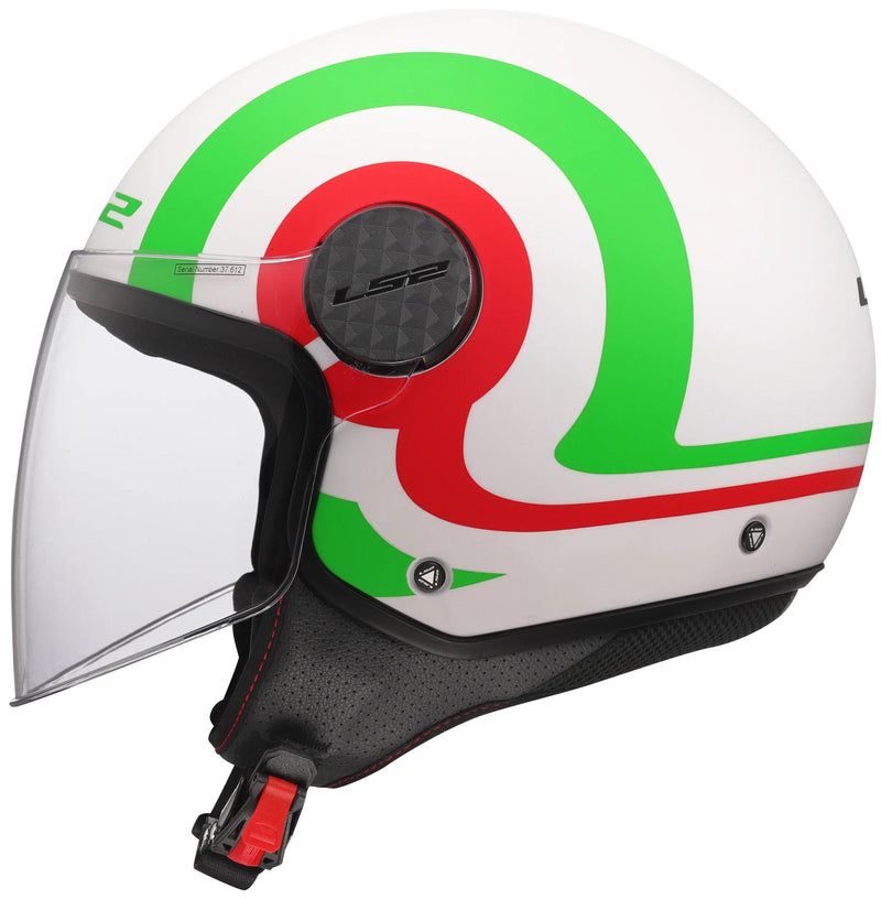 Load image into Gallery viewer, Ls2 jethelm of558 sphere lux ii urby helmet sphere lux ii urby white green red matt