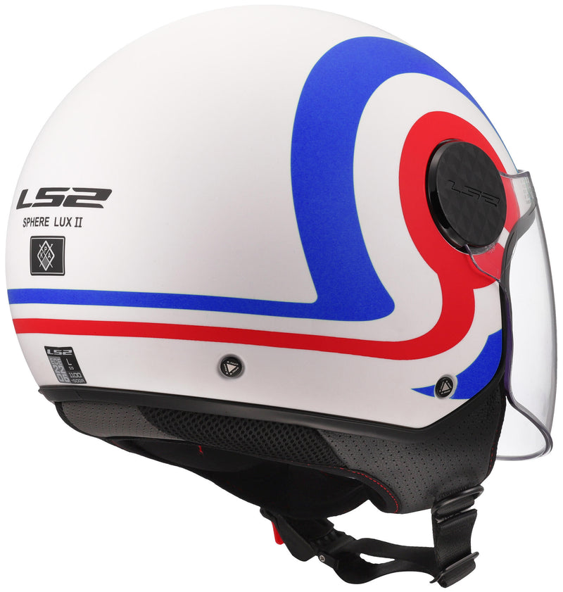 Load image into Gallery viewer, Ls2 jethelm of558 sphere lux ii urby helmet sphere lux ii urby white bl red matt s