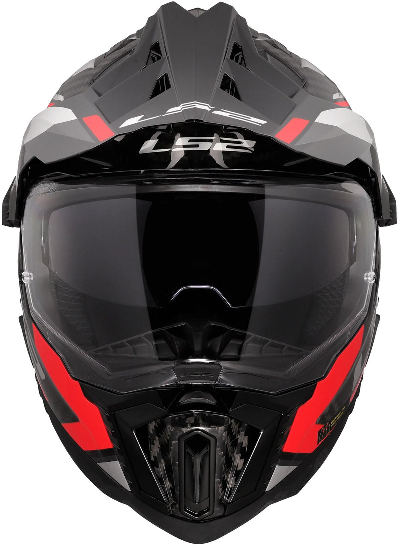 Load image into Gallery viewer, Ls2 endurohelm mx701 explorer carbon frontier ii helmet explorer carbo frontier ii red gr. l