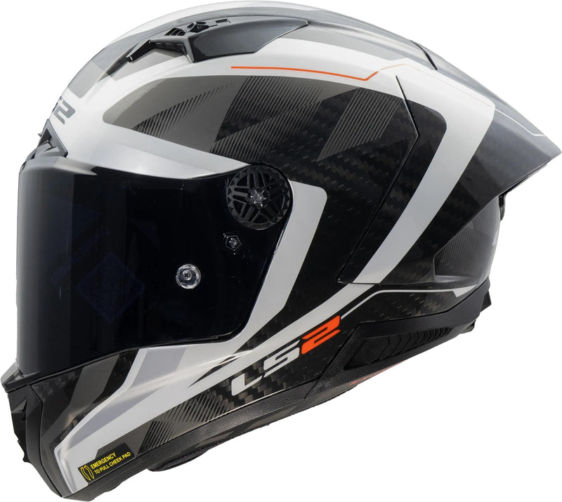 Load image into Gallery viewer, Ls2 integralhelm ff805 thunder carbon gp raute helmet ff805 thunder gp rhombus white grey xxl