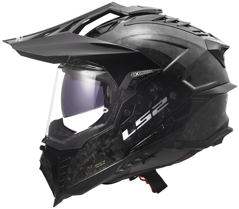 Load image into Gallery viewer, Ls2 endurohelm mx701 explorer carbon forged helmet mx701 explorer forged carbon gr. s