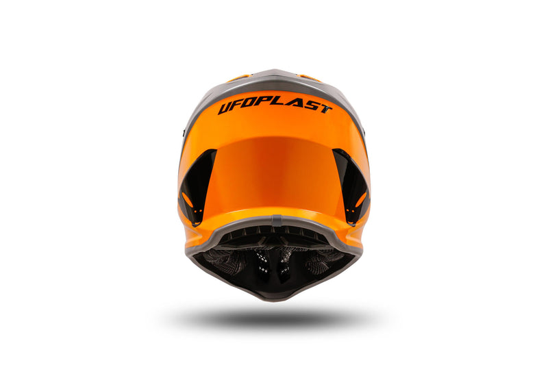 Cargue la imagen en el visor de la galería, Ufo plast kinder crosshelm korey , uitneembaar helmet ufo plst korey s grey orange