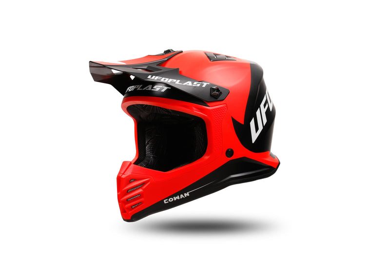 Cargue la imagen en el visor de la galería, Ufo plast kinder crosshelm korey , uitneembaar helmet ufo plst korey s black red