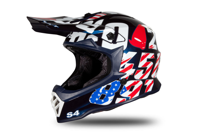 Cargue la imagen en el visor de la galería, Ufo plast kinder crosshelm korey helmet ufo plst korey s blue