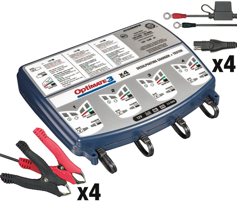 Load image into Gallery viewer, Tecmate batterieladegerät optimate3 optimate 3 charger 4er bank