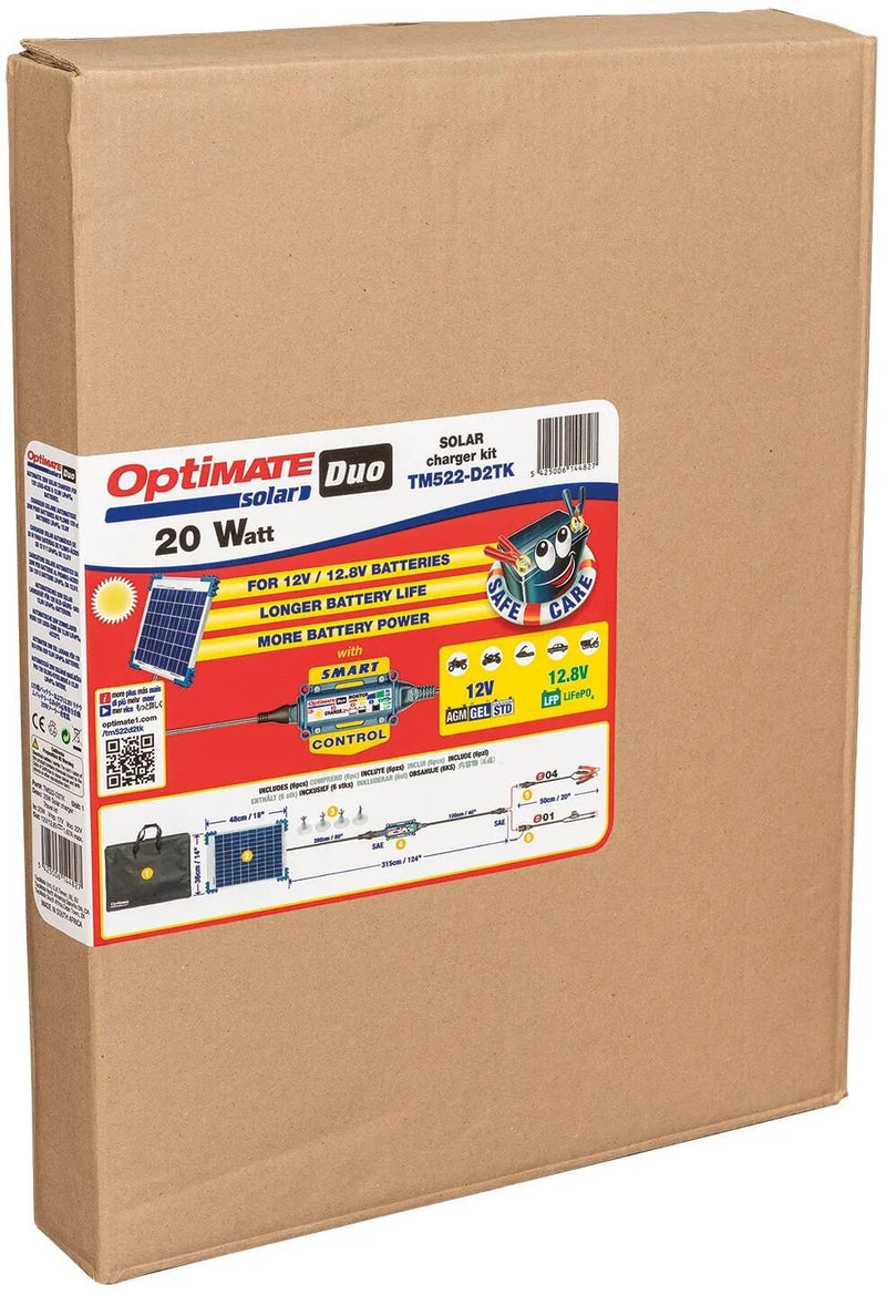Load image into Gallery viewer, Tecmate batterieladegerät optimate solar duo 20w travel kit optimate charger solar duo 20w