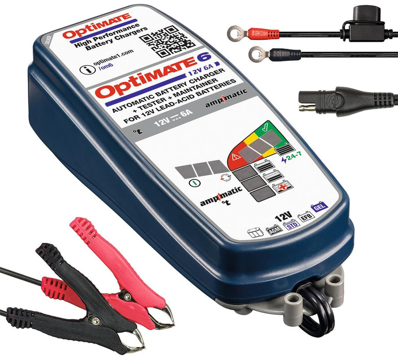 Load image into Gallery viewer, Tecmate acculader optimate 6 ampmatic 6a optimate 6 charger ampmatic 6a