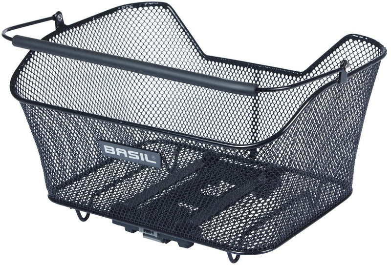 Load image into Gallery viewer, Basil fietsmand base m met mik bevestiging 14 liter 25 x 33 x 17 cm - zwart