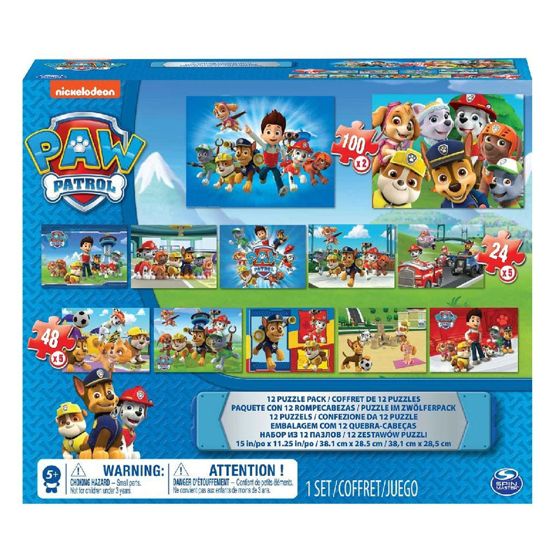 Load image into Gallery viewer, Paw patrol 12in1 puzzelset 25 48 100 stukjes