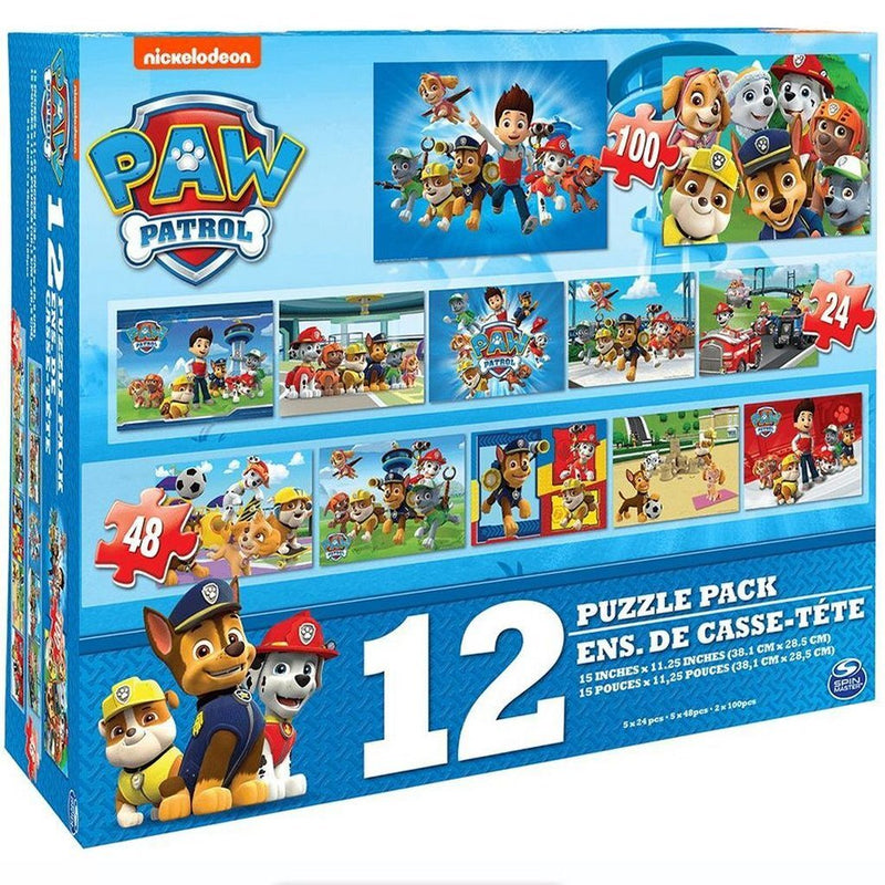 Load image into Gallery viewer, Paw patrol 12in1 puzzelset 25 48 100 stukjes
