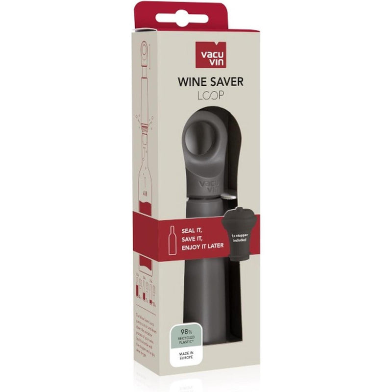 Load image into Gallery viewer, Vacuvin vacu vin wine saver loop + stopper grijs